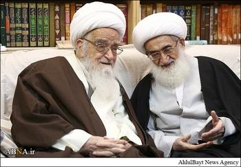 ديدار آيت‌الله العظمي نوري همداني با آيت‌الله العظمي صافي‌گلپايگاني 