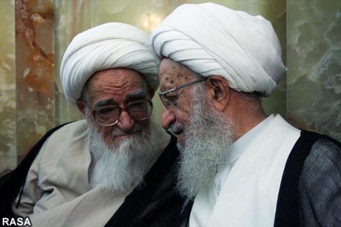 دیدار آیت الله العظمی مکارم شیرازی با آیت الله العظمی صافی گلپایگانی