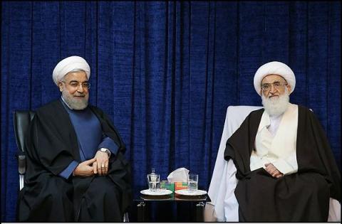 دیدار رییس جمهور با آیت الله العظمی نوری همدانی