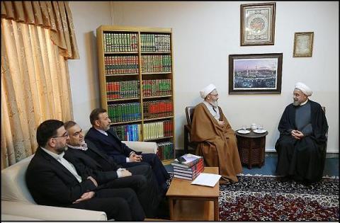 حضرت آیت الله سبحانی در دیدار با رییس جمهوری اسلامی ایران،